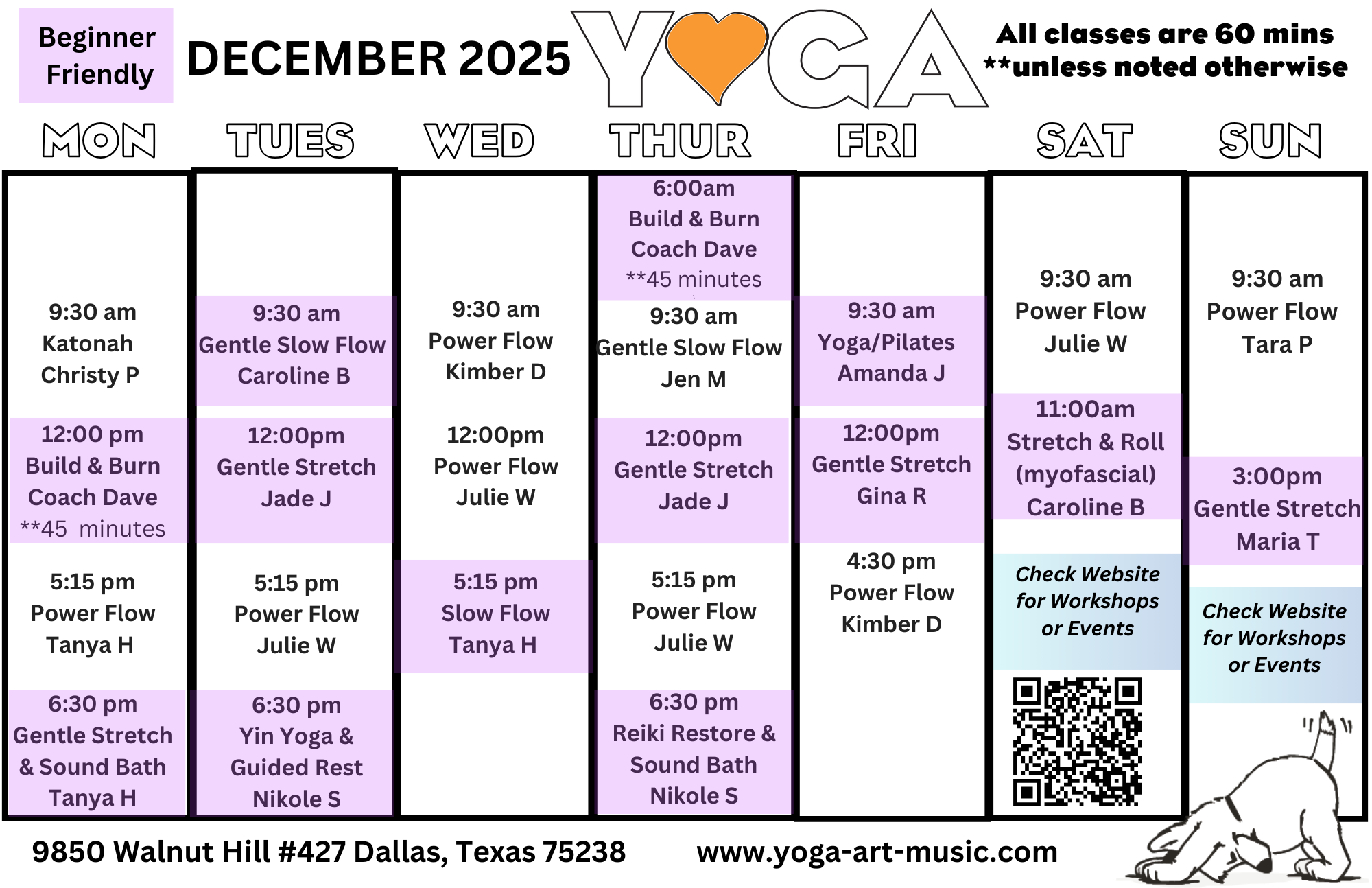 DEC 2025 schedule DEC 2025 schedule