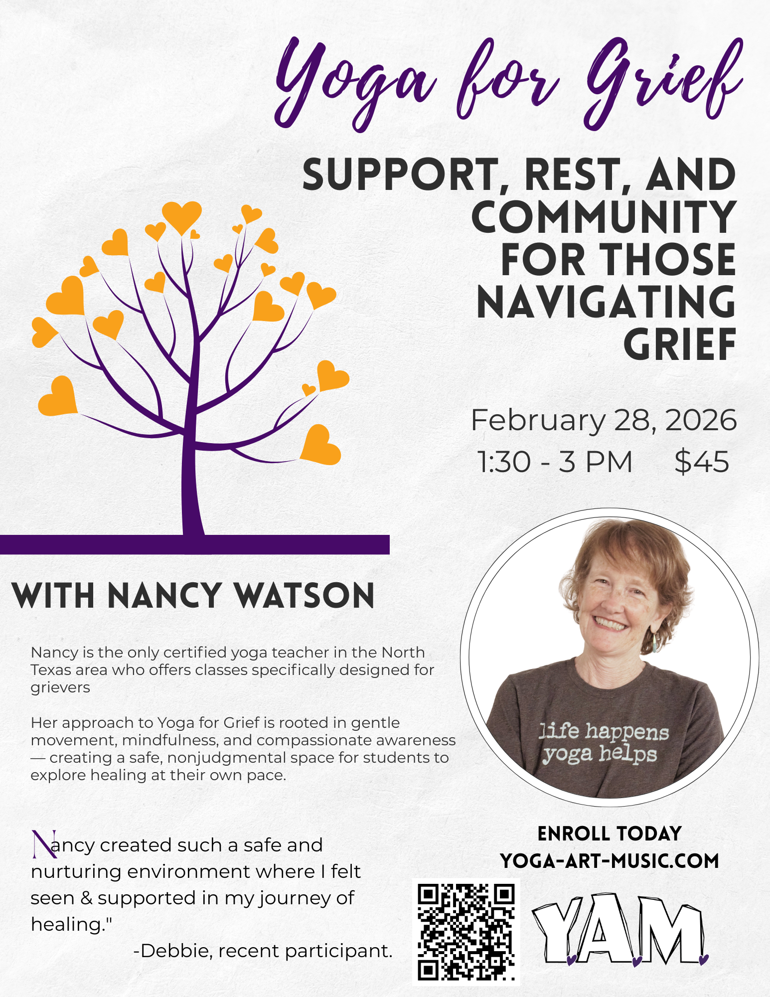 Yoga for Grief 2026 - Hand out Flyer